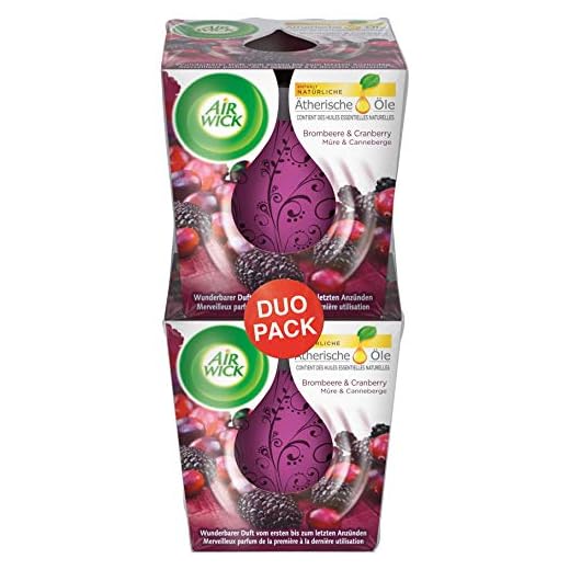 AirWick doftande ljus mörk björnbär och tranbärspaket med (2 x 105 g)