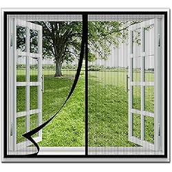 Tipos De Mosquiteras Para Puertas CHBIN Mosquitera Magnética Ventana 100x120cm Mosquitera Imanes Magnetica sin Taladrar Fácil Ventilación De Verano para Todo Tipo de Ventanas, Negro