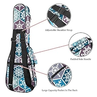 Housse de transport pour ukulélé - Motif géométrique coloré - Pour concert soprano ténor - 58,4 cm - Épaisseur : 10 mm… – Image 3