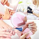 Qufiiry Chusteczki 300 niestrzępiących się do lakieru żelowego, chłonnych chusteczek do usuwania lakieru żelowego, do manicure i zdobienia paznokci (różowe)