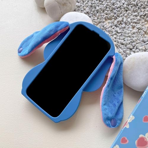 Image of Meyaar Orry Style Cute Case for Apple iPhone 14 / iPhone 13 / iPhone 15 Case, Soft Silicone Cover for Apple iPhone 13 / iPhone 14, iPhone 15 Case Cover (Lilo Stitch, for I Phone 15)