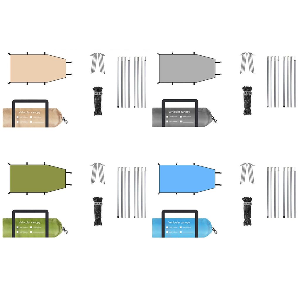 Tienda de Techo para vehículo, Tienda de Techo con Bloque UV, Interior para Acampar, poliéster para Coche, toldo automático, Impermeable, Verde
