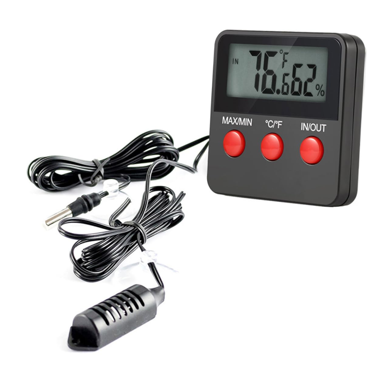 HOMSFOU 3pezzi Termometro Igrometro Digitale per Reptili e Incubazione Uova Misuratore di Temperatura e umidità Senza Batteria Display Facile da Montare per Terrari e Ambienti Domestici