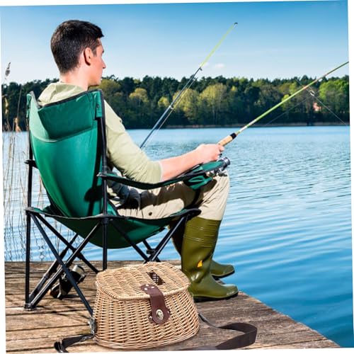 Panier à poisson léger en osier avec sangles réglables pour pêcheur itinérant - 5