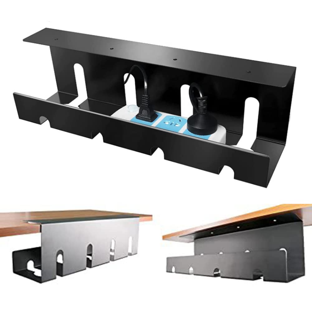 Kabelkanal Schreibtisch Iron Office with Screws Power Strip Home Cord Raceway Storage Wire Organizer Under Desk Cable Management Tray Keep Tidy