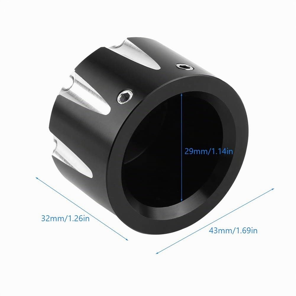2 Pz Alluminio CNC Moto Asse Anteriore Del Cranio Dado Bullone Tappo di Copertura Harley Assi Copre Moto Dado Breakout Copertura Anteriore 03 Electra Glide Softail Classic 2012 Hd Street 1999(Nero)
