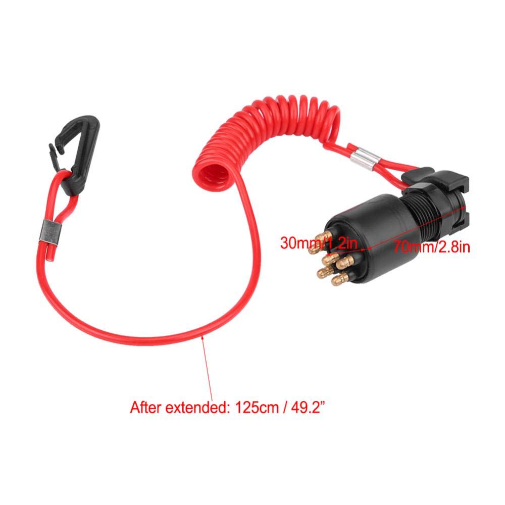 Pollak 5237133 + Interruttore Chiave Evinrude Etec + Interruttore a Chiave di Accensione Con Cordino di Sicurezza per Evinrude Boat Oe 5005801