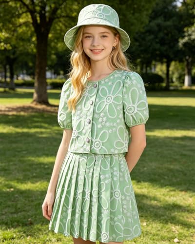 Image of Kids Toddler Girl Summer Clothes Letter Printed T-Shirt Top+ Floral Skirt 2pcs Girl's Skirt Set