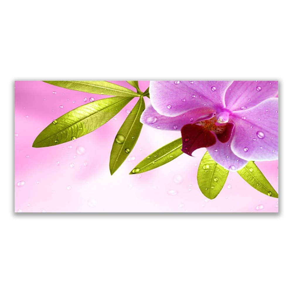 Tableau en verre floral 120x60cm Tulup pour illuminer votre salon moderne