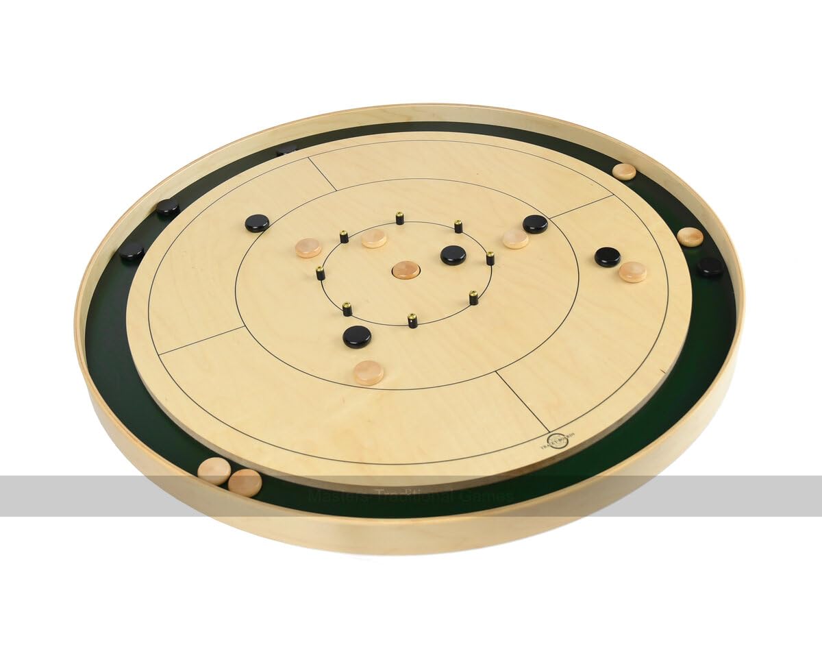 Tracey Tour Championship Crokinole Board (Masters Edition) | Official Size (31inches) - 26 Disks and Playing Wax Included - Fun tabletop Game - Disk-flicking Game