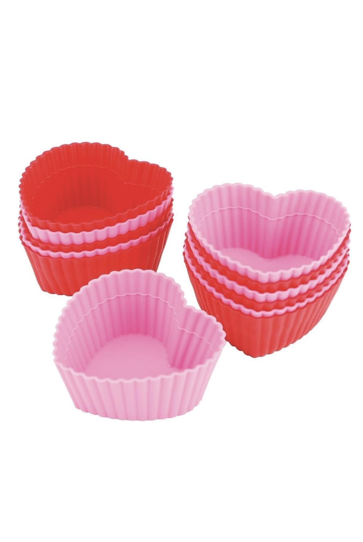 Food Grade Silicone Heart Shape Cupcake Moulds | Non-Stick Reusable Baking Cups | BPA-Free Flexible Construction | Oven, Microwave, Air Fryer & Freezer Safe | Multicolor | Pack of 6-image-26