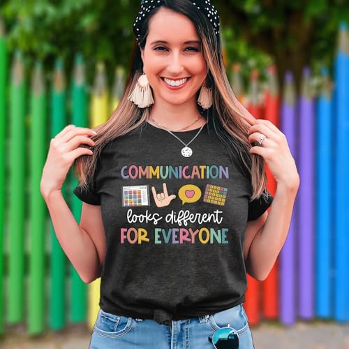 Teacher Shirts for Women Autism Speech Therapy T-Shirt Special Education Mental Health Teacher T-Shirt SLP Graphic Tee Top2