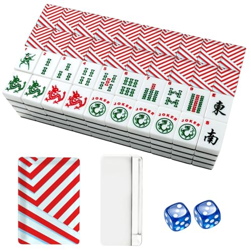 Juego de Mahjong Americano Con 166 Fichas Acrílicas miniatura 1