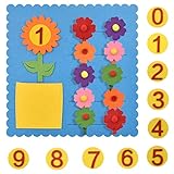 Kit Manualidades Niños No Tejido, Kit de Fieltro para Manualidades para Niños, Decoración Artesanal no Tejida con Flores, Match Números Kit para Guardería Niños Niñas Regalo 1/2 años