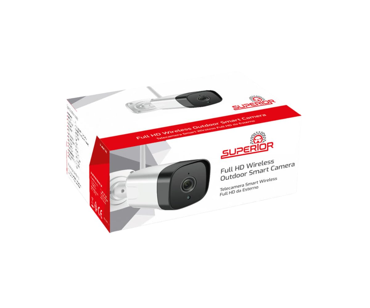 Superior Electronics Smart Camera- Cámara WiFi de vigilancia al Aire Libre HD 1080p 2.4GHz con visión Nocturna y Audio bidireccional - Detección de Movimiento - Zoom Manual - iCM002