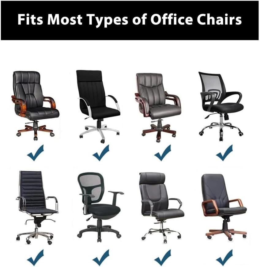 Office Chair Cover 2 Pack, Stretch Universal Rotating Office Seat Slipcover, Removable Washable Desk Chair Covers, for Office Home Decorative,Black 2 Pack,M