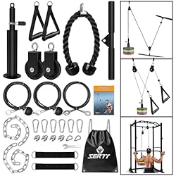 Polea Baja Gym SERTT Gimnasio del Sistema de Polea de Cable de Peso, Accesorios de Polea de Cable Mejorados para Gimnasio LAT Pull Down, Biceps Curl, Tricep, Arm Workouts-Equipo Adicional de Gimnasio en Casa