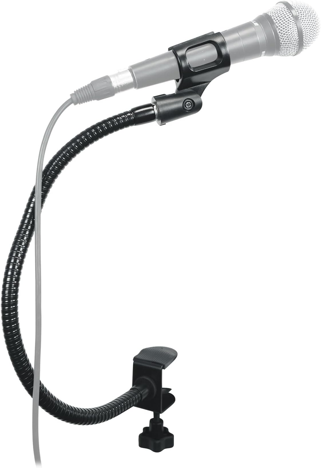 Rockville GN20 20-Inch Gooseneck Microphone Stand, Rubberized Clamp with Mic Clip, Adjustable, Sturdy Steel Build, for DJs and Podcasters