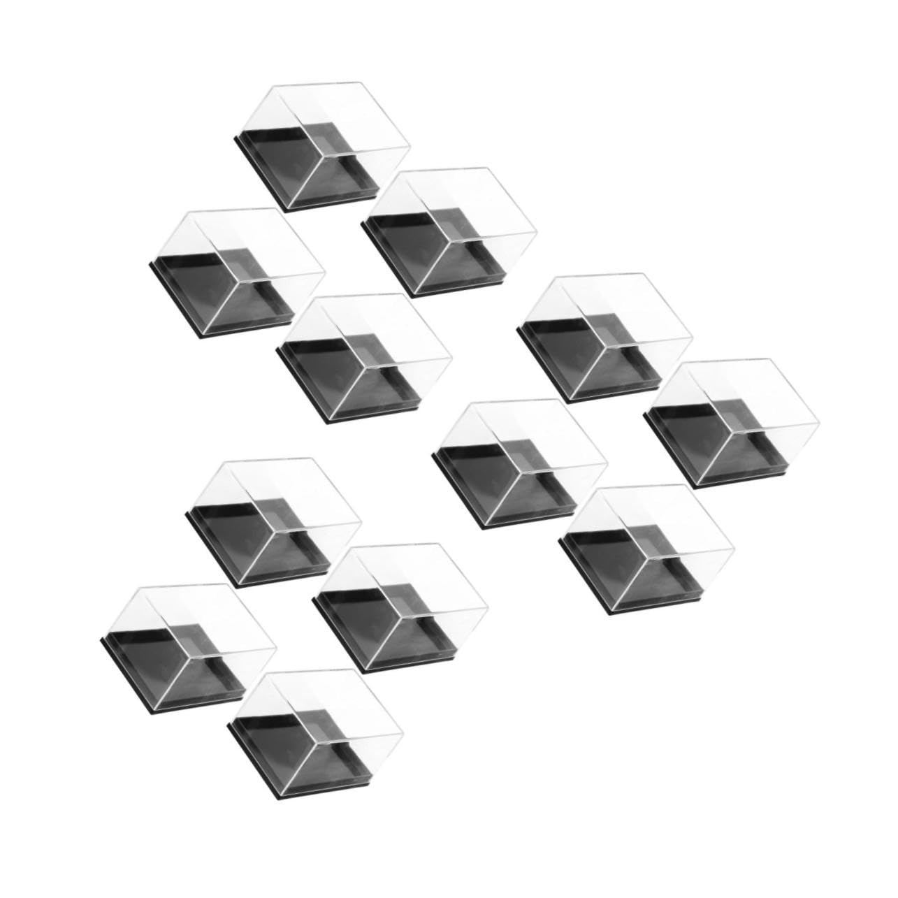 QUMIIRITY 3sets Science Jewelry Storage Container Mini Display Box for Minerals Plastic Specimen Showcase 4pcs*3