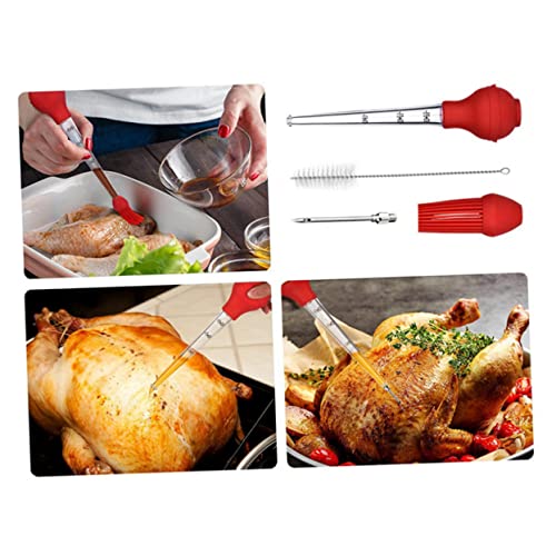 BESTonZON 4stücke Bratenspritze Für Truthahn Würzpumpe Für Truthahn Tropföl-würzrohr Grillwerkzeug Kreative Silikon Bratenspritze Mit Reinigungsbürste Und Nadel Für Und Andere
