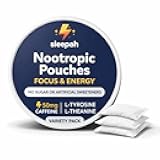 Sleepah Caffeine Nootropic Pouches (Variety Pack) - Energy Pouches with 50mg Caffeine, Alpha GPC, L-Tyrosine & L-Theanine with No Sugar or Artificial Sweeteners