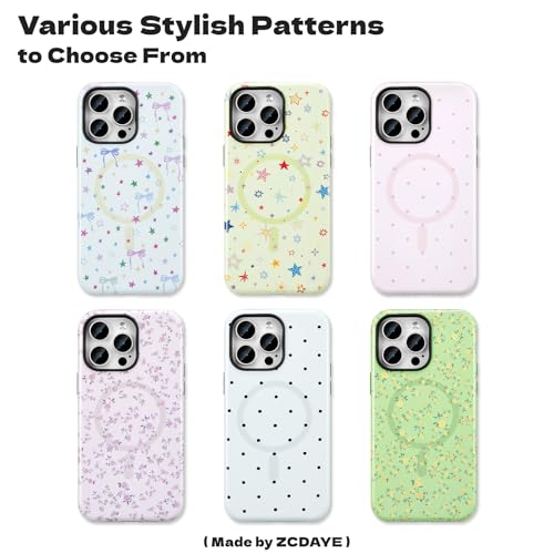 Coque iPhone 16 Pro Max en TPU stable motif mignon pois roses compatible MagSafe