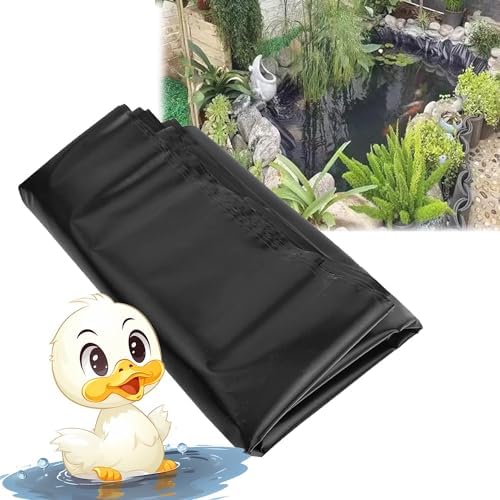 7x10ft HDPE Pond Liners 3x3ft 13x23ft 20x20ft 23x39ft 33x49ft Pond Lining for Fish Stream Fountain Water Garden, Black Waterfall Backyard Fish Liner, Easy Cutting Liner(Size:10x36ft)