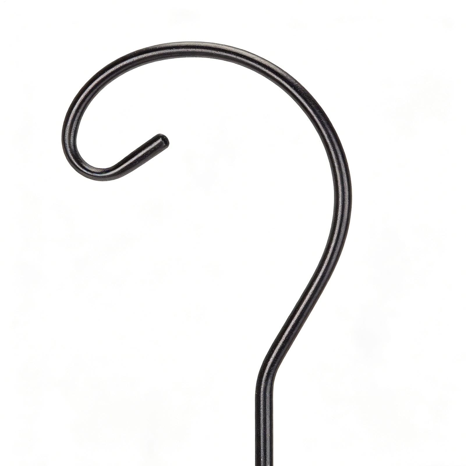 Gancio regolabile da pastore per esterni, 61 x 14 cm, acciaio, nero, picchetto da terra, capacità di , supporto per mangiatoia per colibrì, porta piante lanterna, decorazione da giardino
