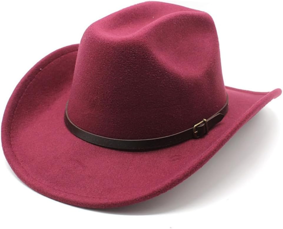 Classic Western Cowboy Hat, Tan Felt with Leather Band, Wide Brim Fedora