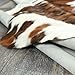 Tricolor Cowhide Rug Classic Brown, Black and White Color Mix, Natural Leather Hide, Area Rug (6x7ft)