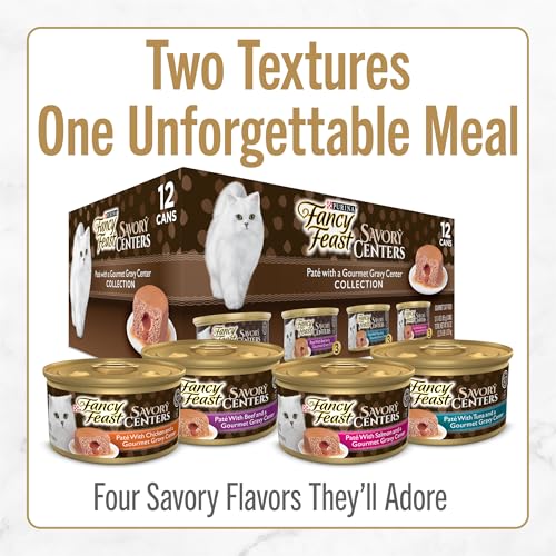 Fancy Feast Purina Savory Centers Gourmet Wet Cat Food Pate with Chicken and Gravy Center, 3 oz Cans (Pack of 48) - image 5