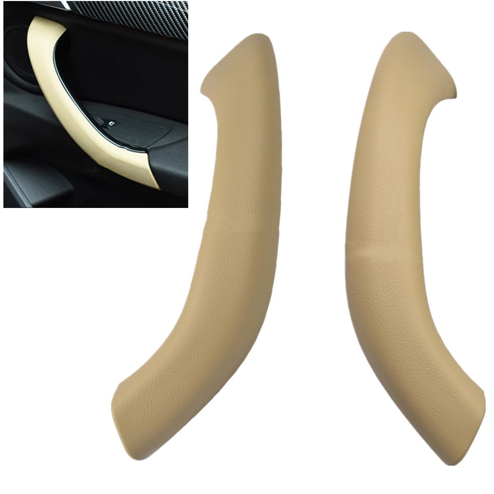 Car Inner Door Panel Handle Pull Outer Cover Trim Replacement Compatible with BMW X1 X2 F48 F49 F39 2016-2020 (Beige-2PCS)-image-33