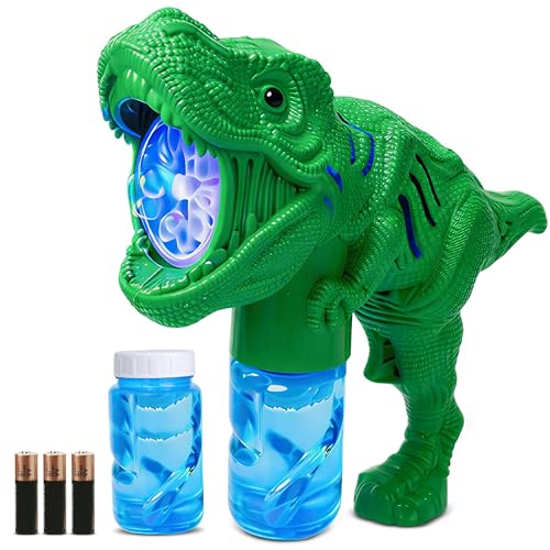 Toysery Dinosaur Bubble Machine Gun for Kids Ages 3-5,...