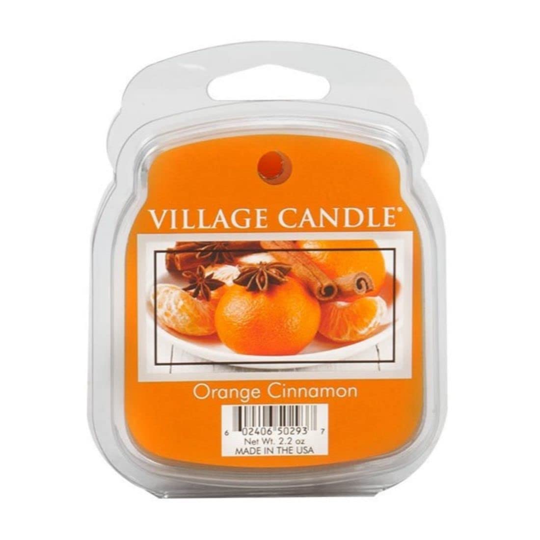 Village Candle Orange Cinnamon Wax Melts Flameless Fragrance, 2.2 Oz, Traditions Collection, Orange