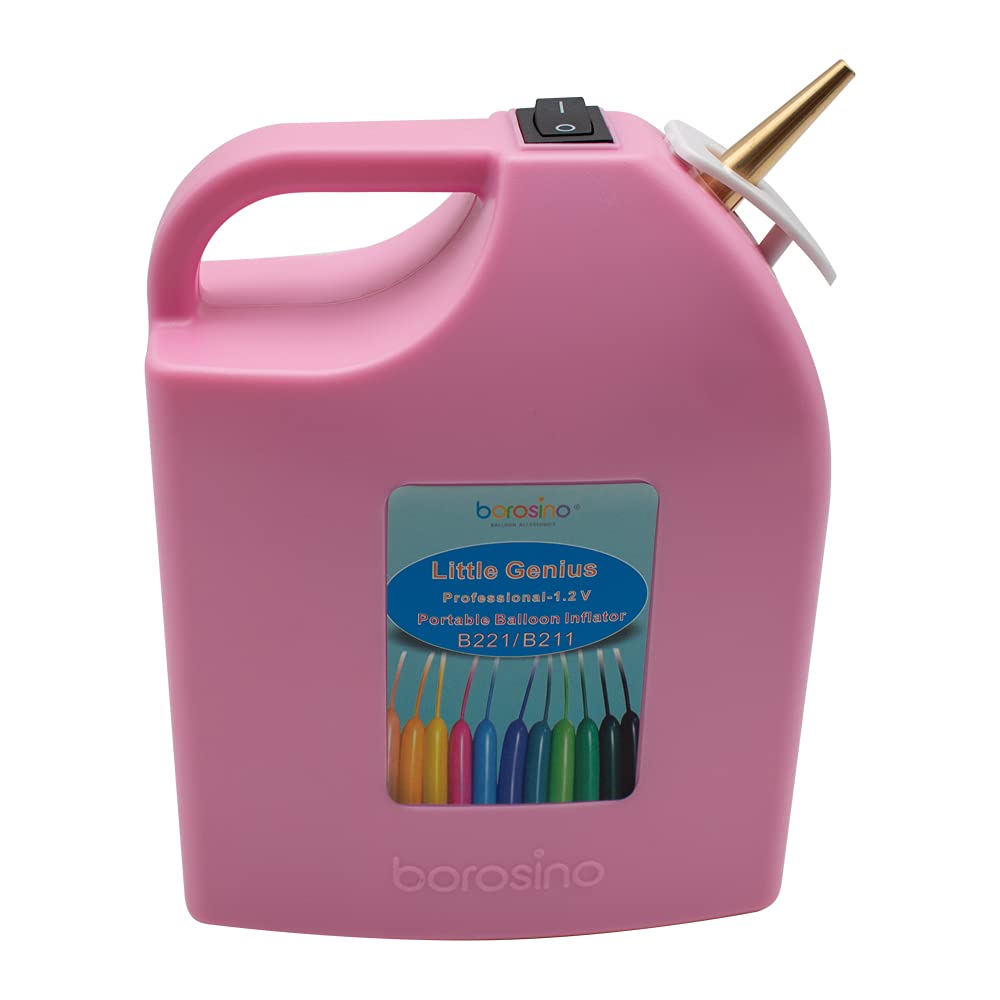 Toplionace Inflador Largo Recargable del Aire del Globo, Bomba de Aire Inalámbrica Portátil DC 12V del Globo (Rosa)