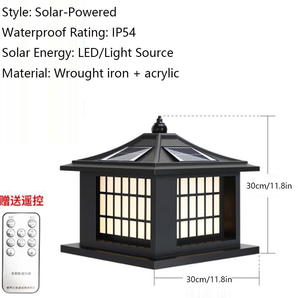 Lampe Solaire Sur Colonne Pour Patio Lampe De Portail De Jardin De Villa Lampe De Poteau Étanche IP54 (1 Unité) Lampe D'extérieur Pour Quai De Ferme Pour Cour, Porche, Rue