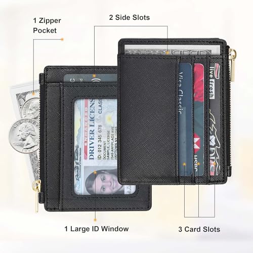 Sodsay Card Case Slim Front Pocket Wallet for Women Credit Card Holder with Keychain2