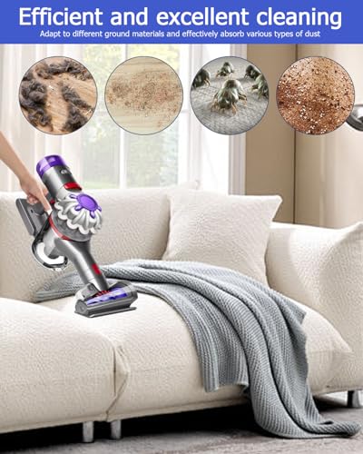 Zaxiva Mini Turbinendüse für Dyson V7 / V8 / V10 / V11 / V15 Staubsauger,Elektrische Matratzenbürste Kompatibel für Kurzflorige Teppiche und Hartböden,Ideal für die Reinigung von Matratzen Grau