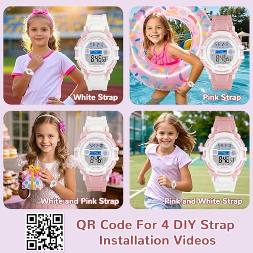 PROKING Kids Analog and Digital Watches for Boys Teen Girls, 7 Color Lights Waterproof Sports Watch for Kids with Stopwatch Alarm and Nurse Watch with Light2