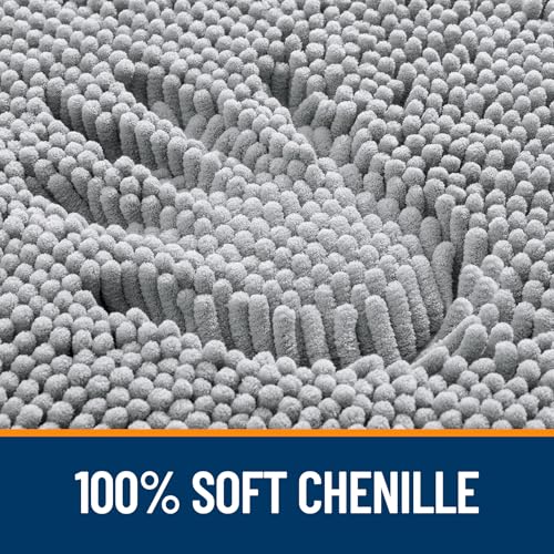 Image of OLANLY Bathroom Rugs Sets 2 Piece, Soft Absorbent Chenille Bath Mats Area Rug Set, Non-Slip, Quick Dry, Machine Washable Bath Mats for Bathroom, Home Decor Accessories (36 inchx24 inch+30 inchx20 inch, Light Grey)