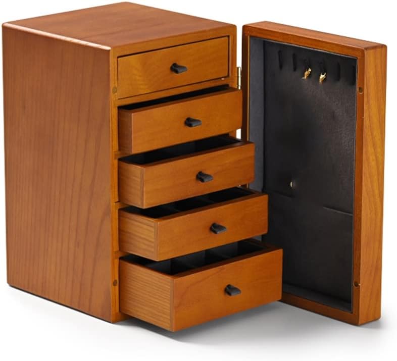 5 Layers Wooden&Microfiber Jewelry Organizer Box Bracelet Display Stands Watch Storagecase