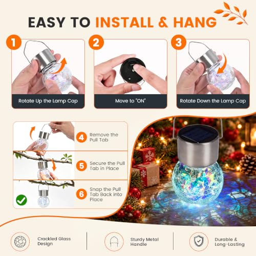 GIGALUMI Solar Hanging Lights Christmas Solar Lights Outdoor Garden Decor - image 2