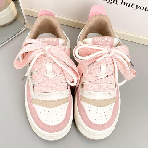 Loizziuy Pink Ice Cream Y2K Cute Canvas Shoes Casual Sneakers Sneaker Lace Up Comfort Platform Walking with Zipper for Women Girls4