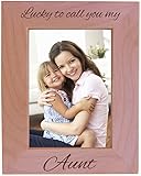 CustomGiftsNow Lucky to Call You My Aunt - Wood Picture Frame - Fits 5x7 Inch Picture (Vertical)