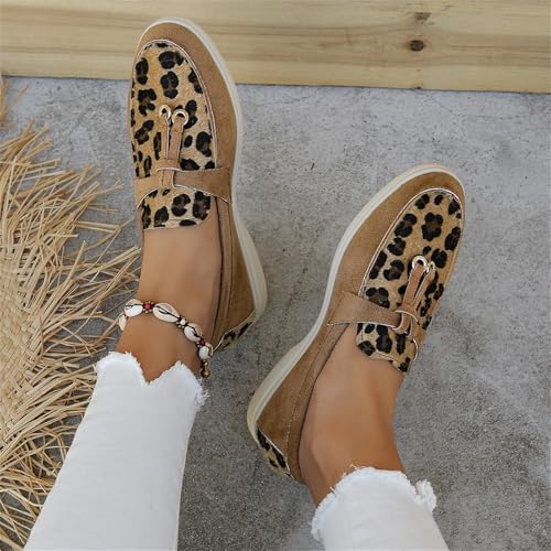 Chaussures de santé légères évite mal de pied été femme léopard