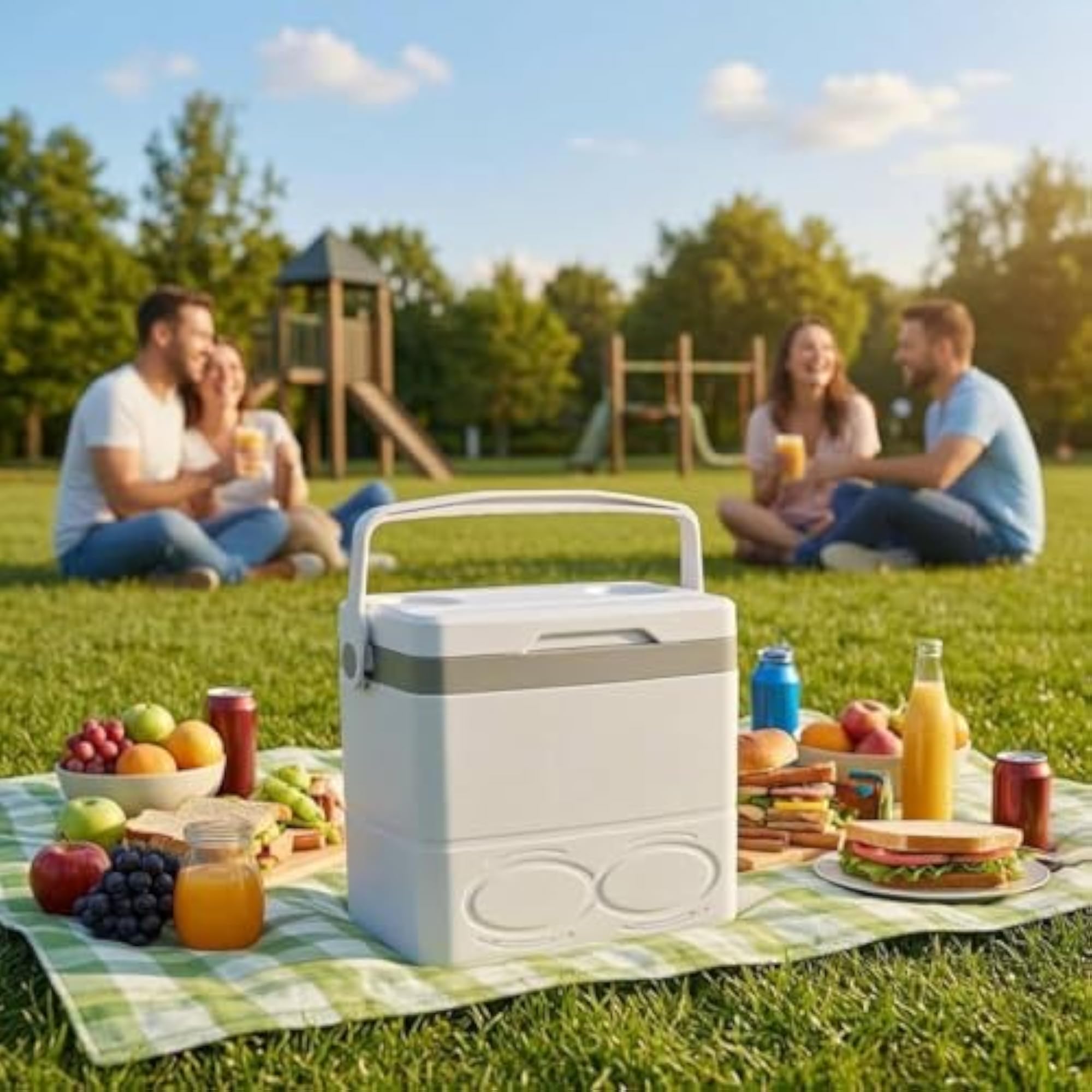 Portable Insulated Cooler Box with Locking Clasps
