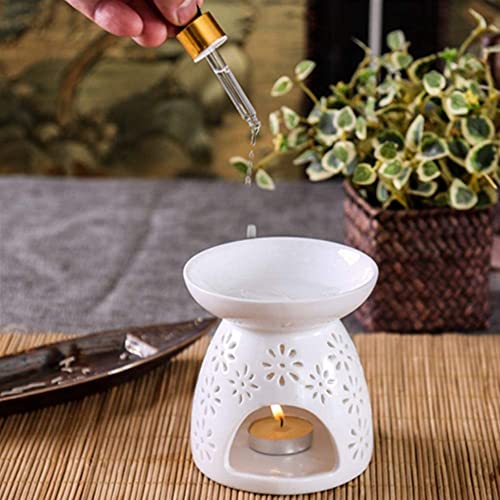 Wax Melt Burner Wax burner Ceramic Oil Burners Assorted Wax Warmer Aromatherapy Holder Candle Scented Diffuser Home Bedroom Decor Flower Pattern - Image 2