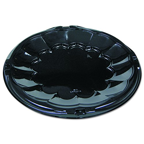 Pactiv 9812K Round SmartLock CaterWare Trays, 1 Compartment, 12'' Diameter, Black (Pack of 50)