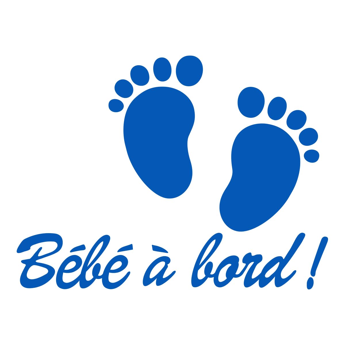 Ambiance Sticker Baby on Board Window Sticker with Small Baby Feet Navy Blue – H20 x L15 cm