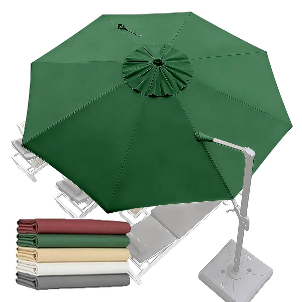 Auvent de rechange pour parasol déporté 3.5m, bâche de rechange 8 baleines jardin